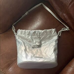 Elegant Silver Women's Bucket Bag